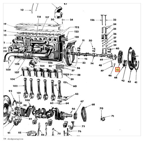 Tandwiel nokkenas motor T214 - TM