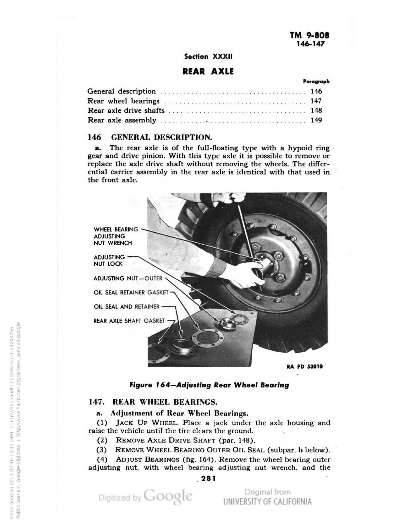Rear axle