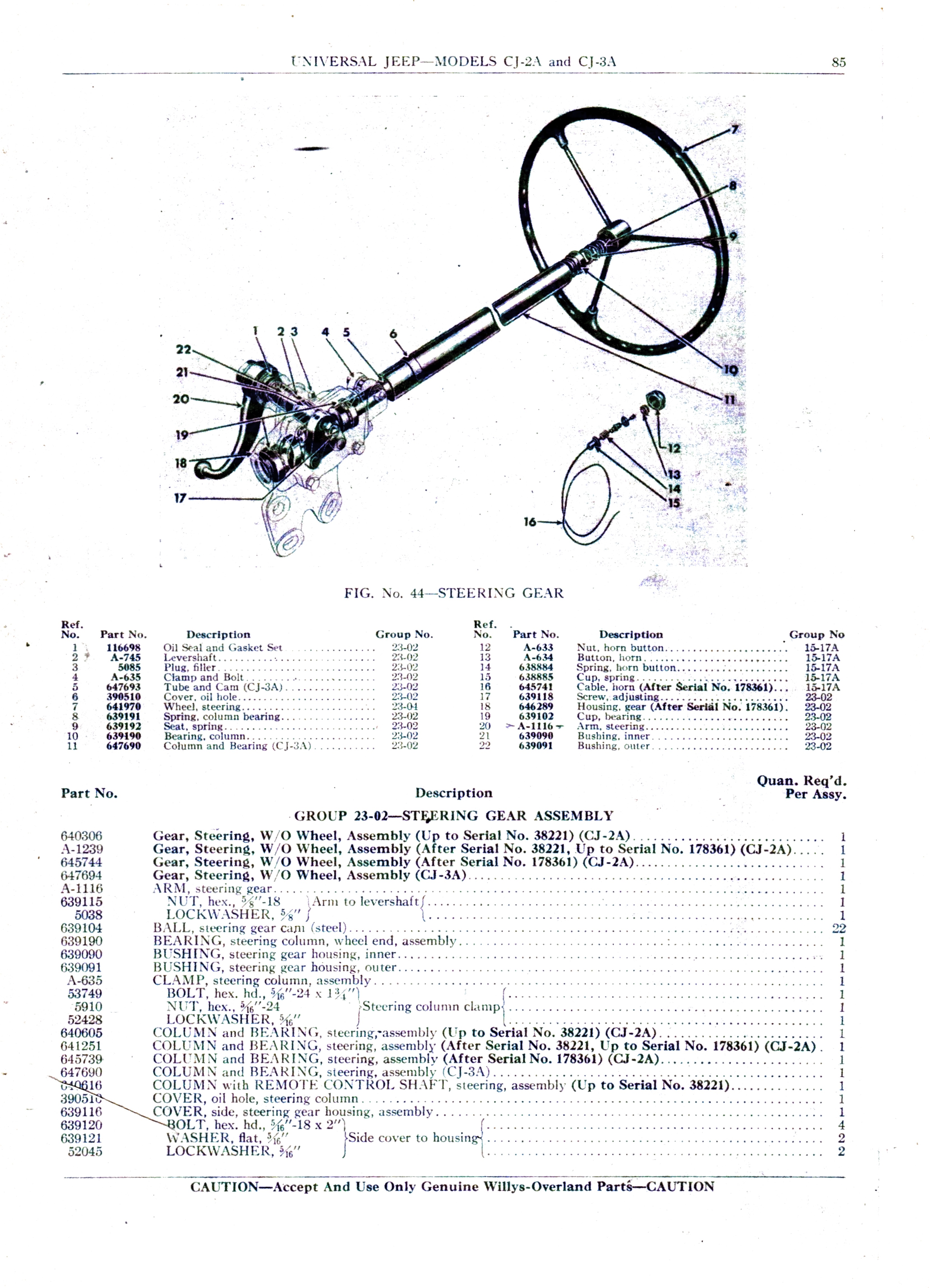 Group 23-02 — Steering Gear Assembly